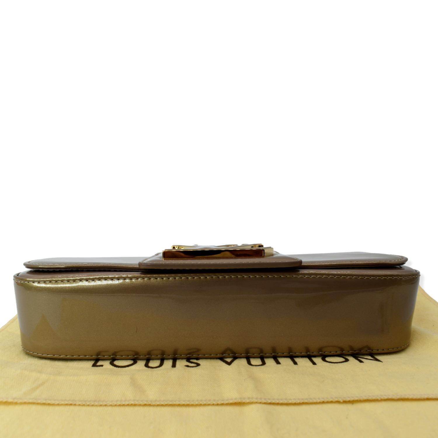 Louis Sobe Pochette Vernis Clutch Bag Bronze Leather