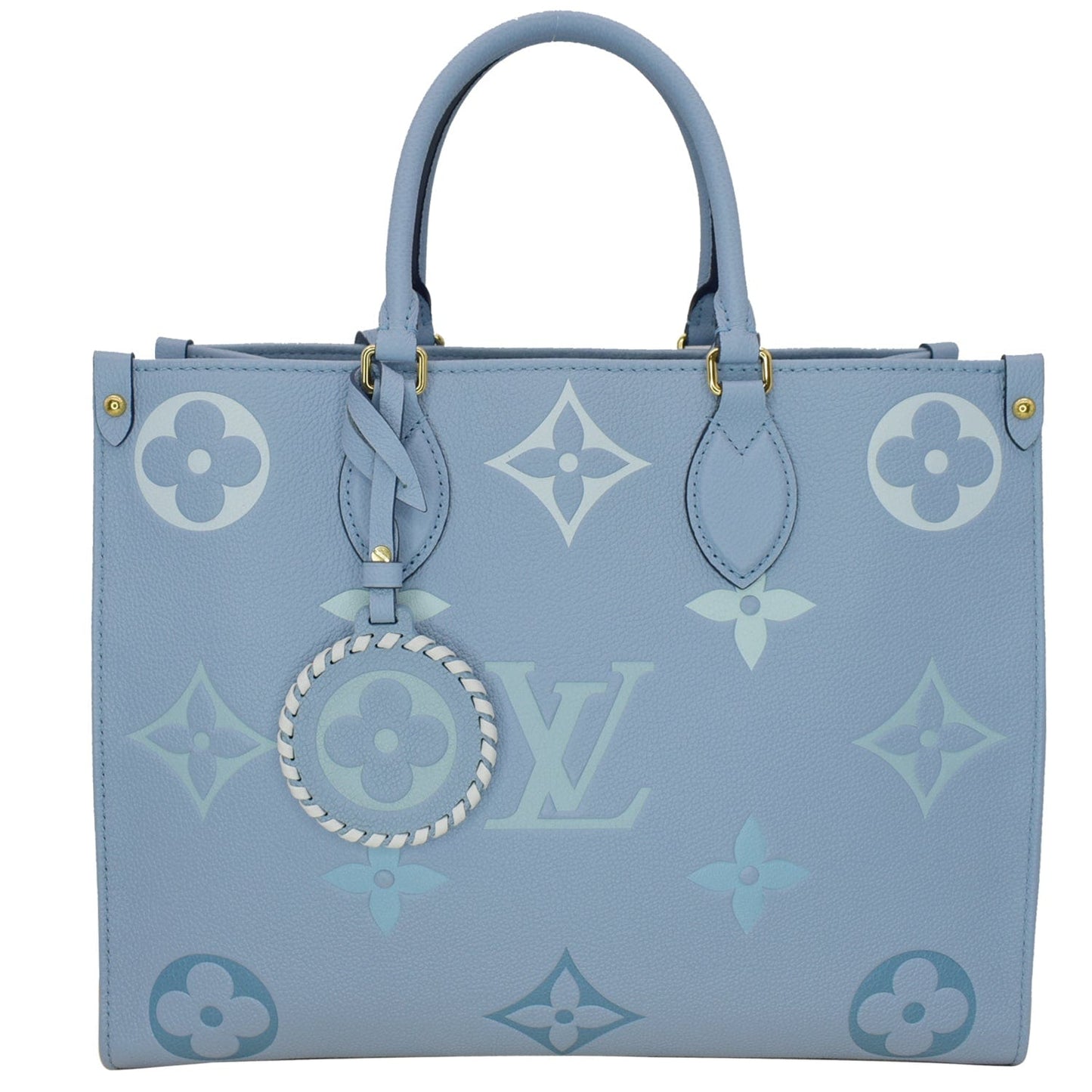 Louis Onthego Mm Giant Empreinte Tote Shoulder Monogram Blue Shoulder Bag