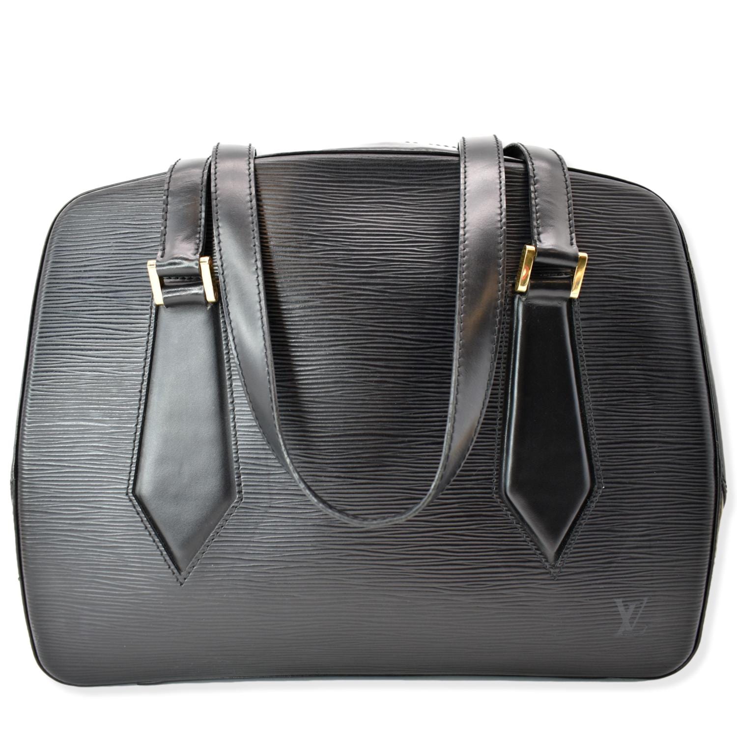 Louis Voltaire Epi Shoulder Bag Leather Black