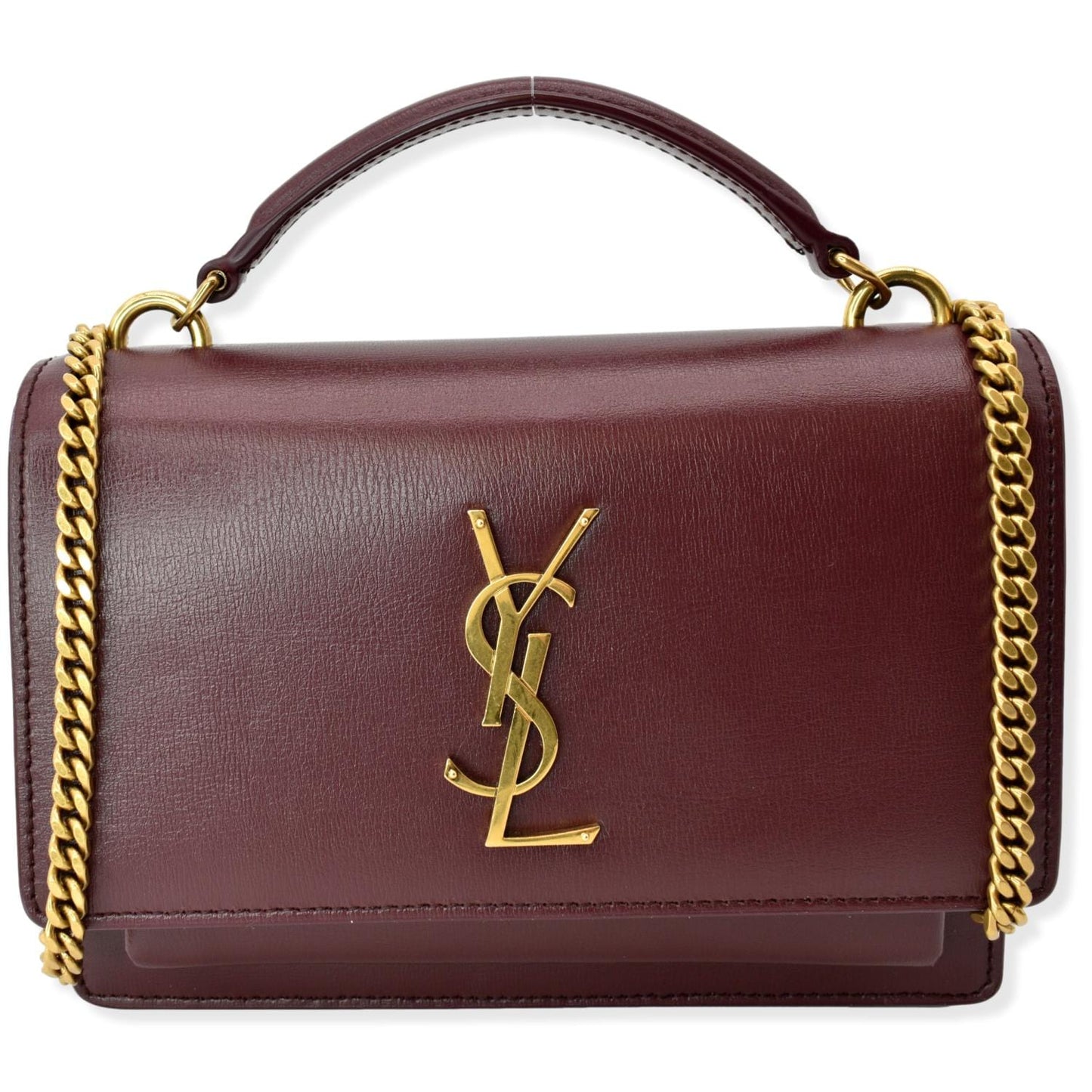 YSL Saint Laurent Yves Sunset Crossbody Bag Rouge Legion Leather Mini