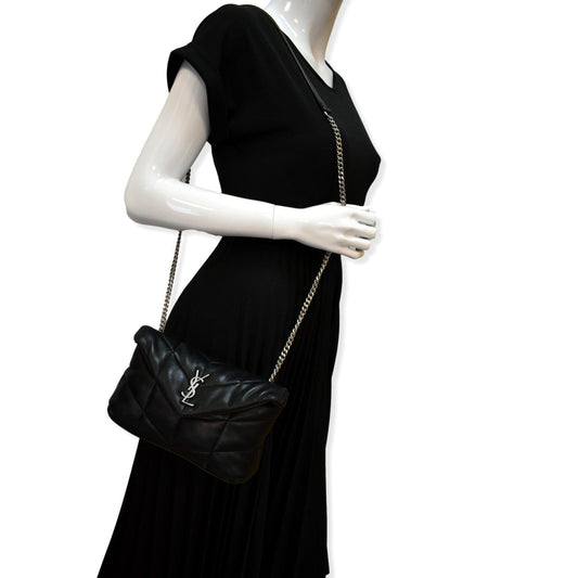 YSL Saint Laurent Yves Loulou Puffer Crossbody Bag Hot Deals Leather Black Mini