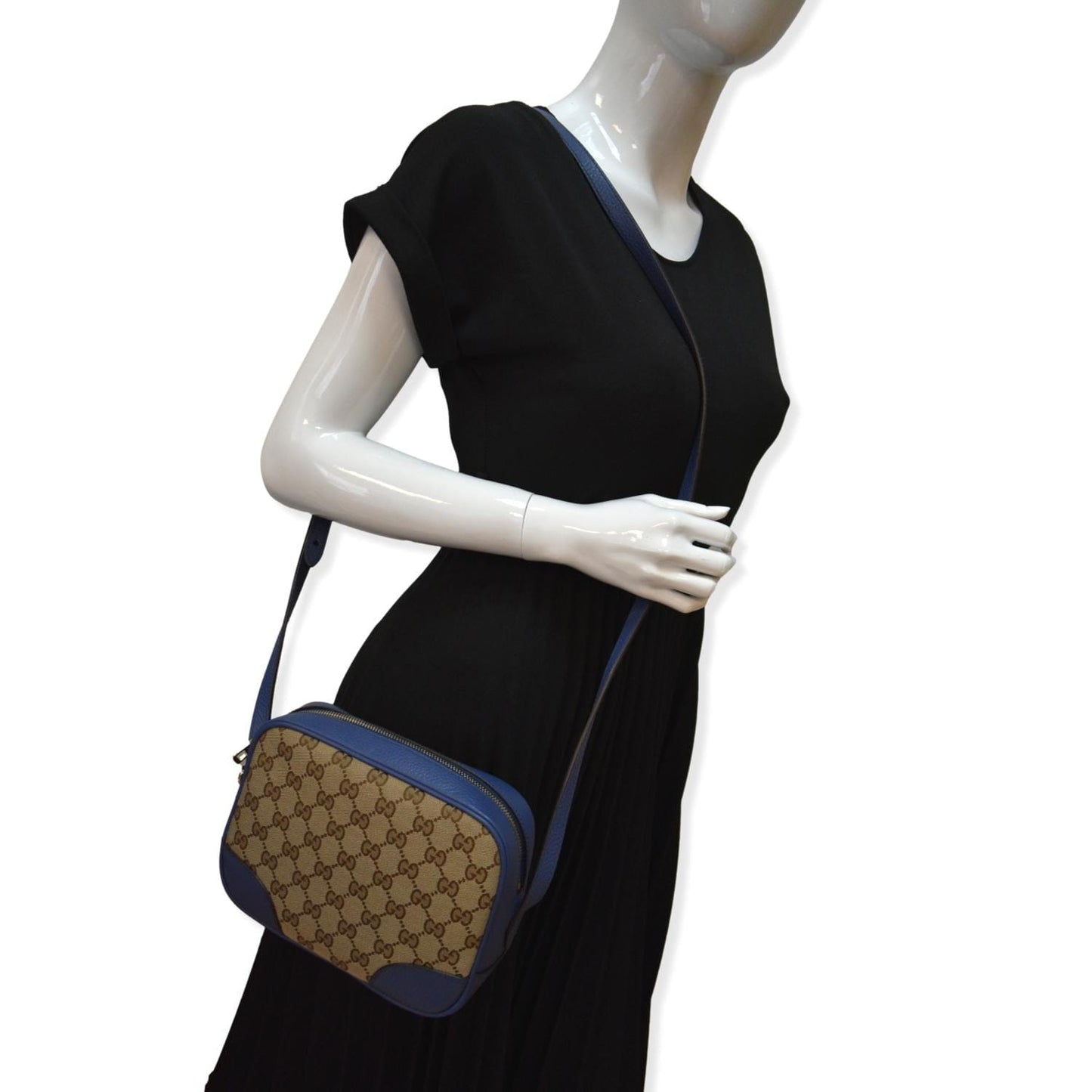 Gucci Bree Crossbody Bag Leather Canvas
