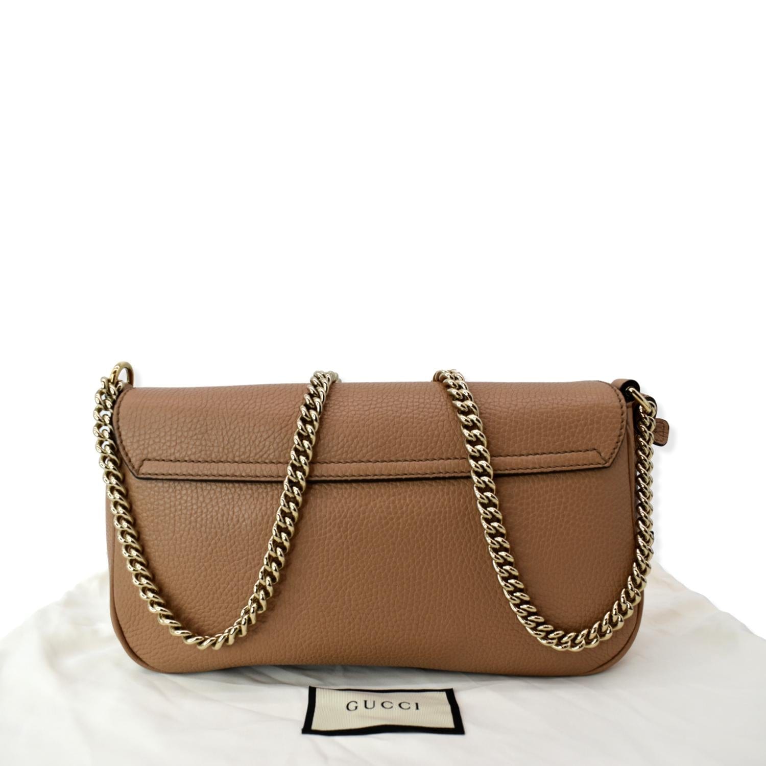 Gucci Soho Flap Crossbody Bag Rose Leather Beige