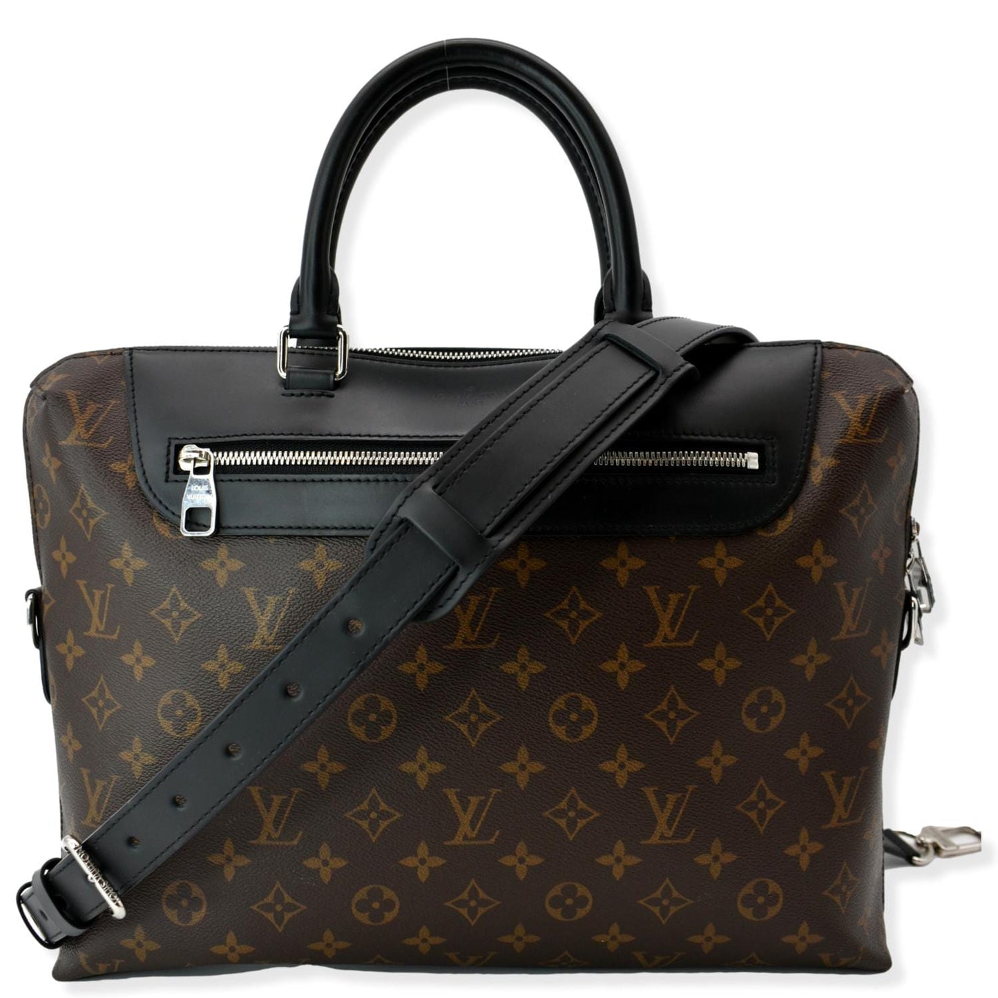 Louis Porte Documents Jour Macassar Briefcase Bag Monogram Crossbody Bag