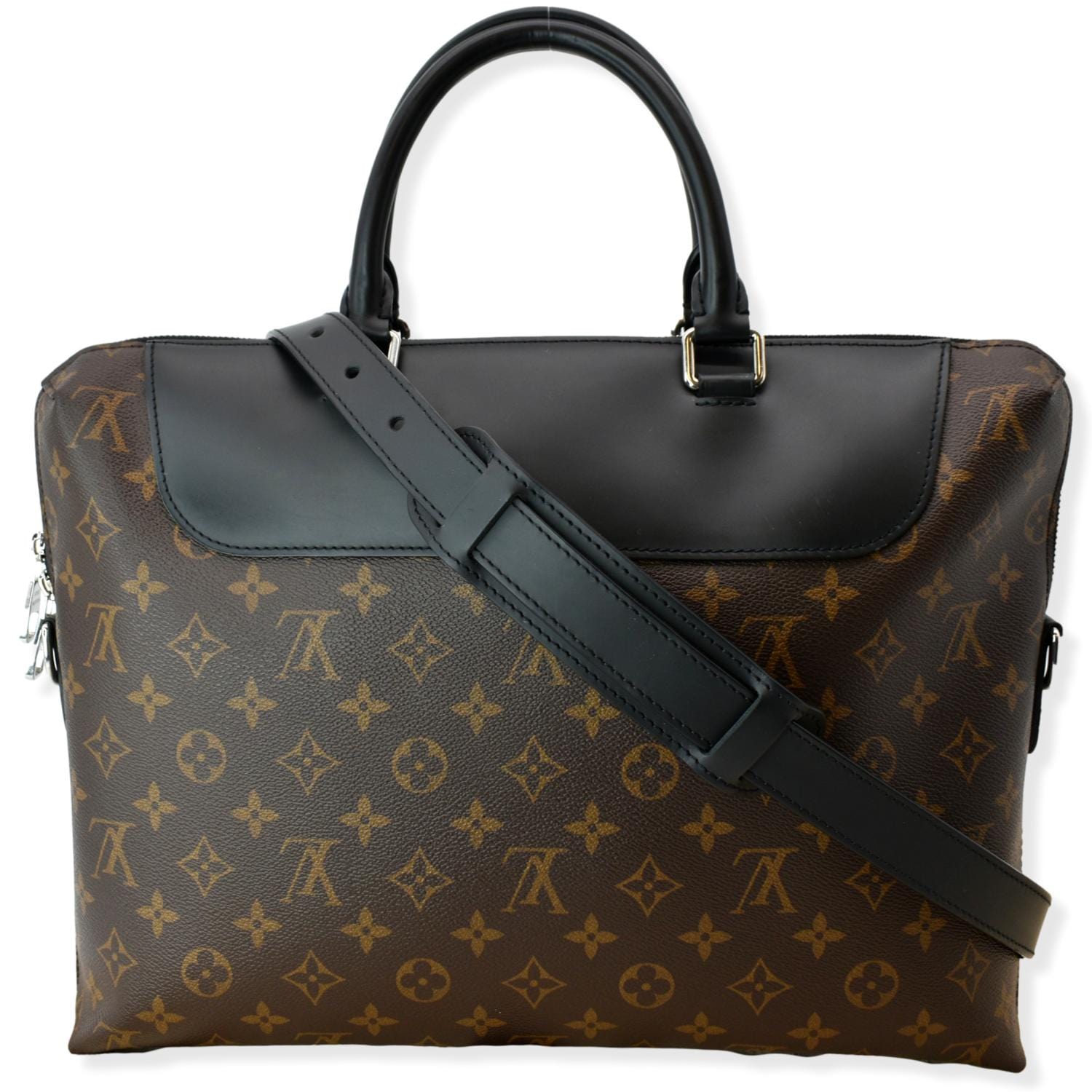 Louis Porte Documents Jour Macassar Briefcase Bag Monogram Crossbody Bag