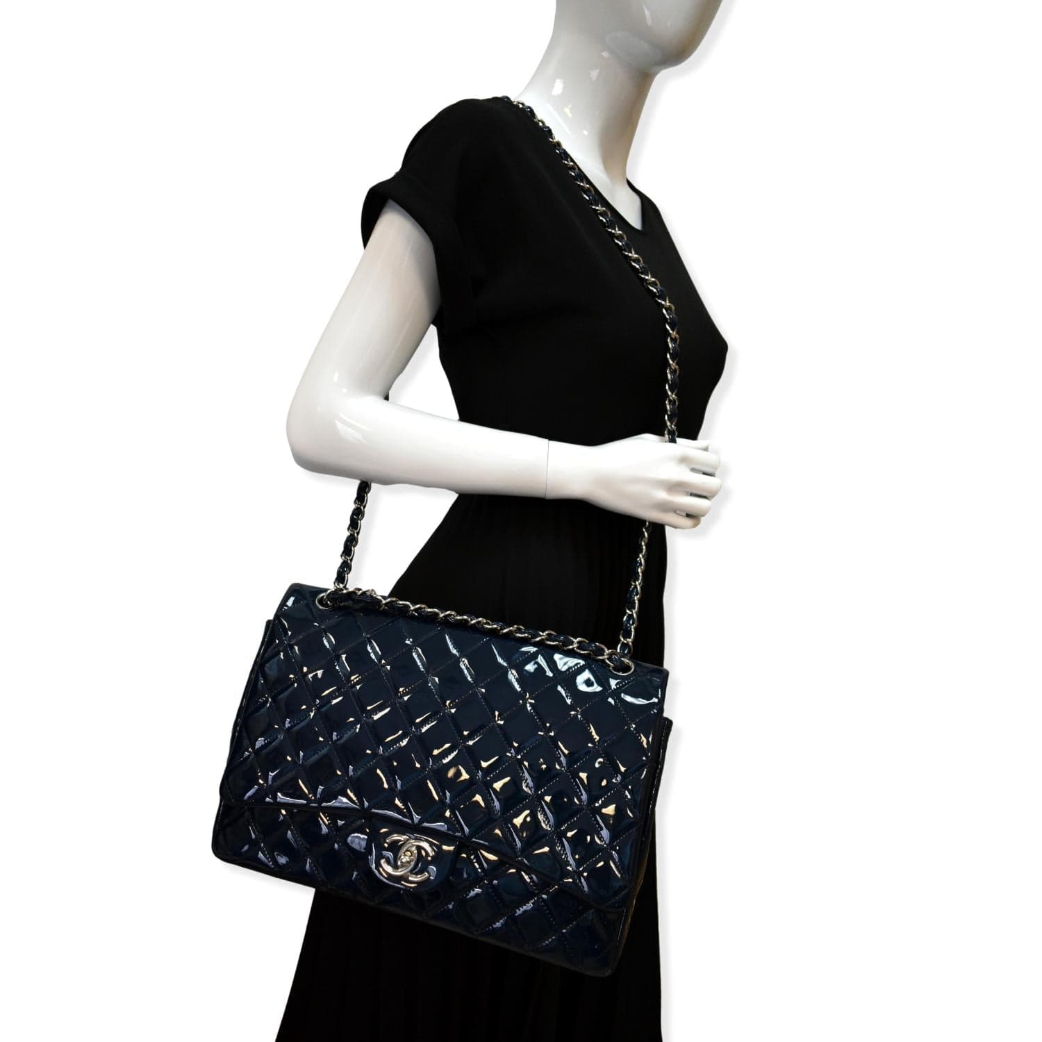Chanel Classic Maxi Double Flap Quilted Leather Travel Bag