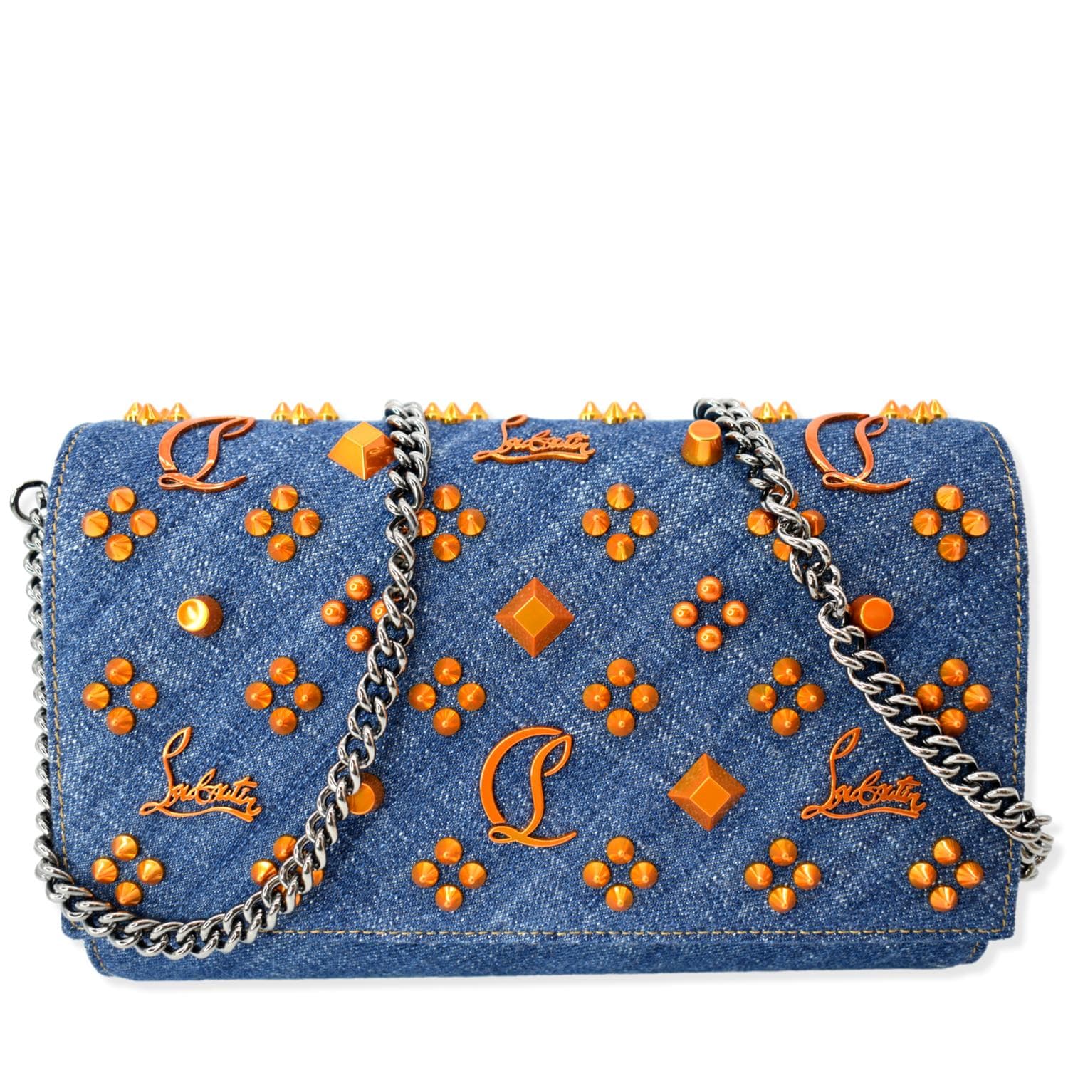 Paloma New Rep Pearl Spikes Crossbody Bags Denim Blue