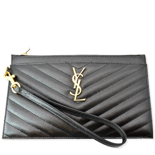 YSL Saint Laurent Saint Large Bill Pouch Travel Bag Matelasse Monogram