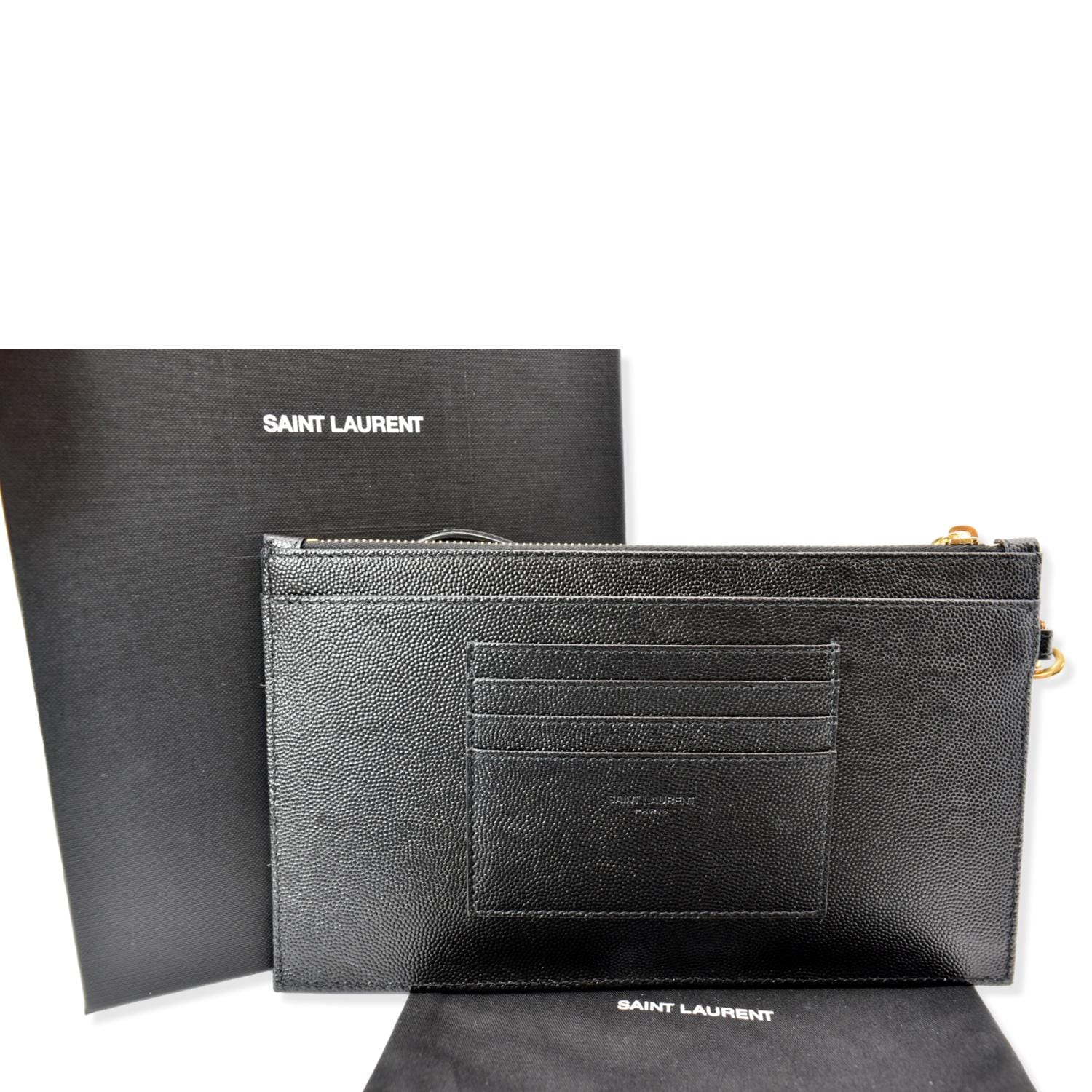 YSL Saint Laurent Saint Large Bill Pouch Travel Bag Matelasse Monogram