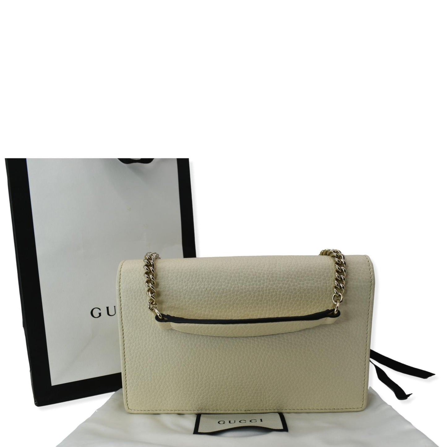 Gucci Soho Wallet On Crossbody Bag Ivory Leather Mini