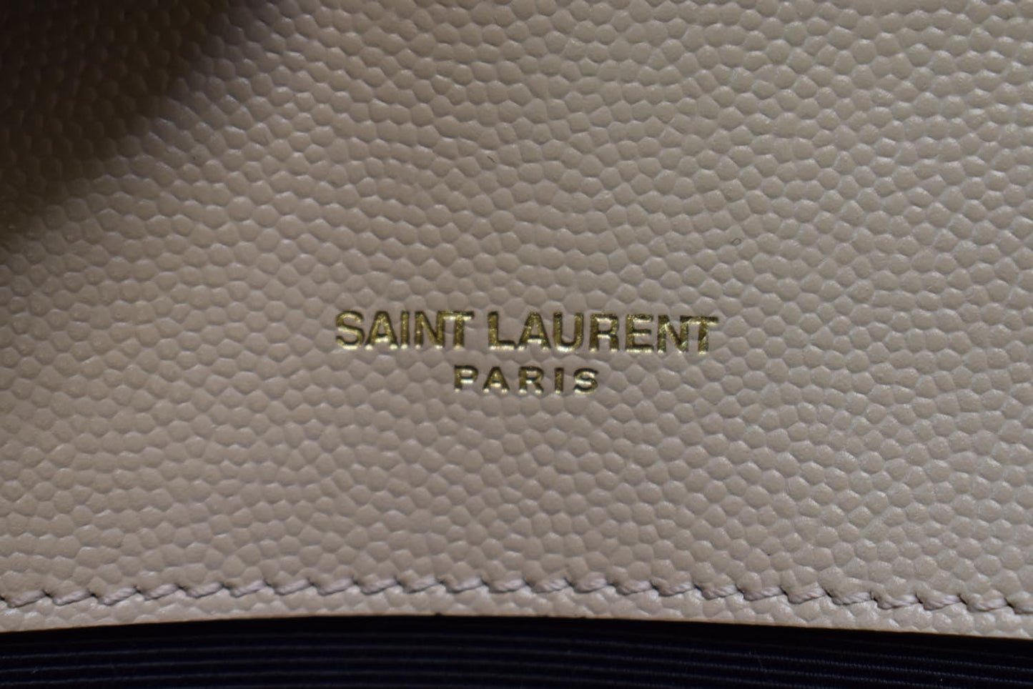 YSL Saint Laurent Yves Kate Grain De Poudre Crossbody Bag Beige Small