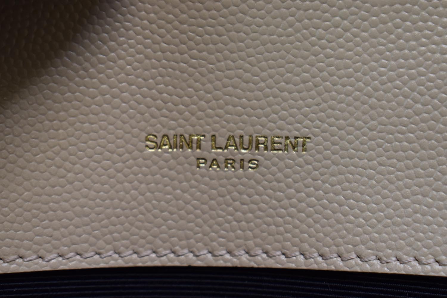 YSL Saint Laurent Yves Kate Grain De Poudre Crossbody Bag Beige Small