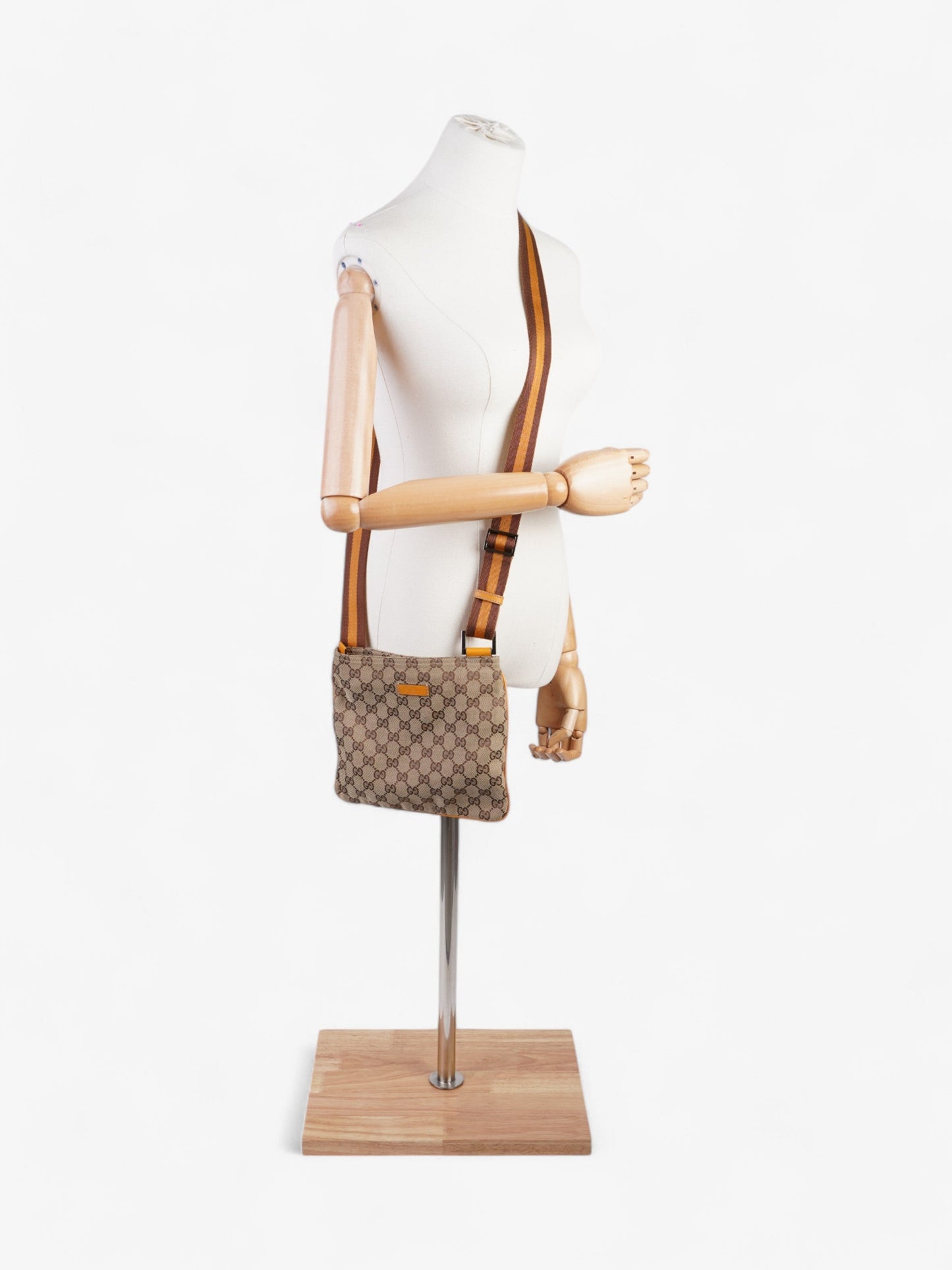 Gucci Sherry Supreme Yellow Crossbody Bag Canvas