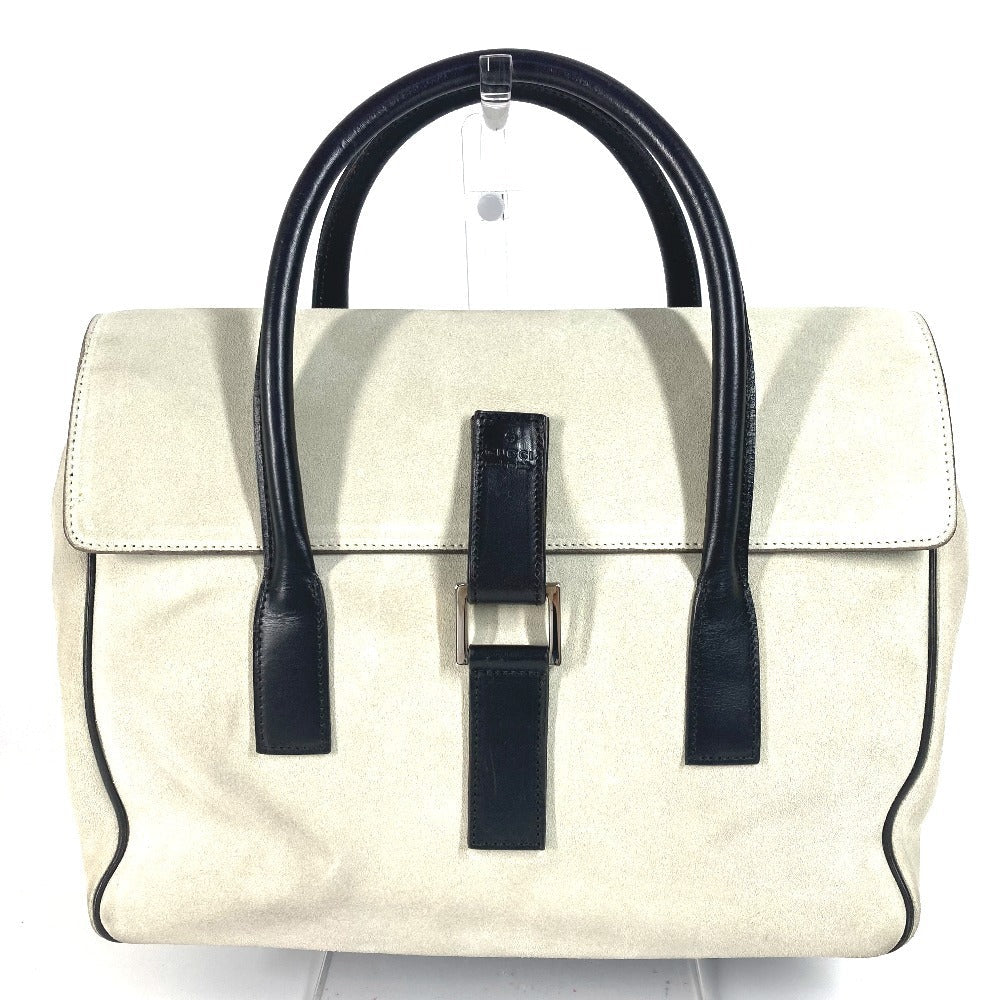 Gucci 000 Leather Suede Black Logo Handbag