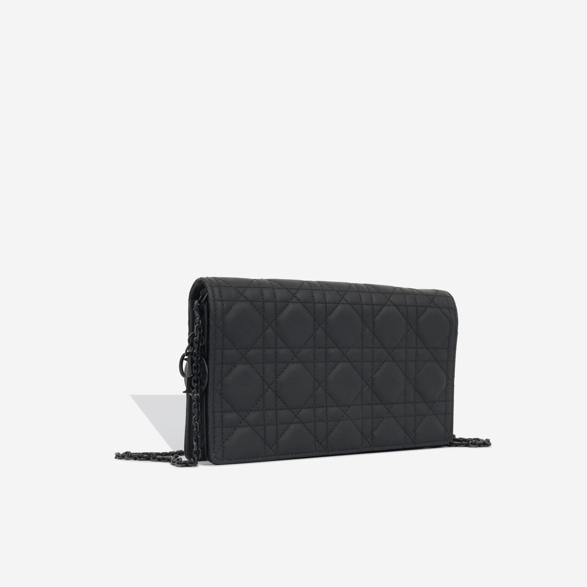 Dior Christian Lady Pouch Matte Crossbody Bag Black