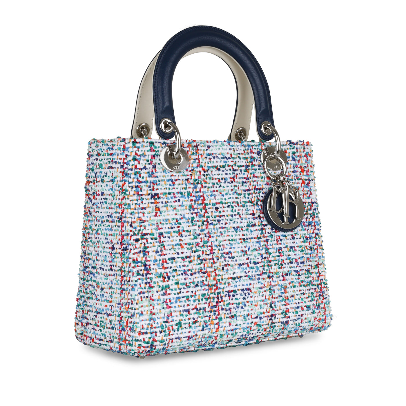 Dior Christian Lady Crossbody Bag Medium Medium Tweed Multicolour