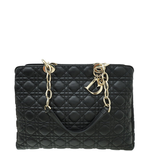 Dior Handbag Christian Lady Soft Tote Bag 2 Black Large Shoulder Bag