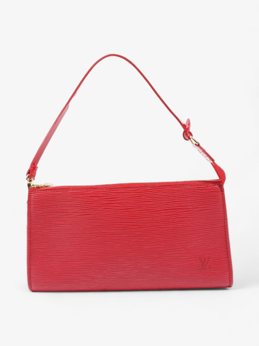 Louis Vuitton Pochette Accessoires Epi Leather Red Clutch Bag