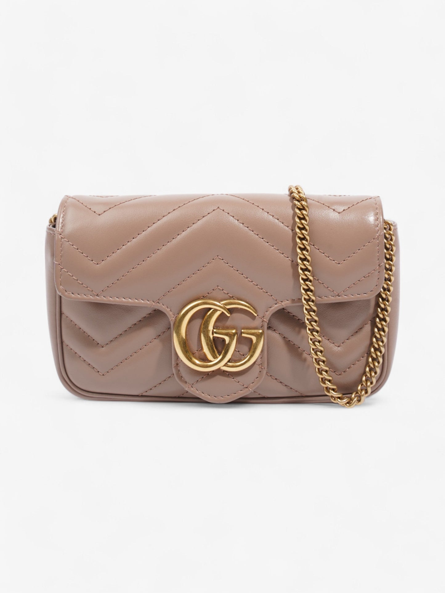 Gucci Marmont Rose Super Mini Crossbody Bag Leather Matelasse