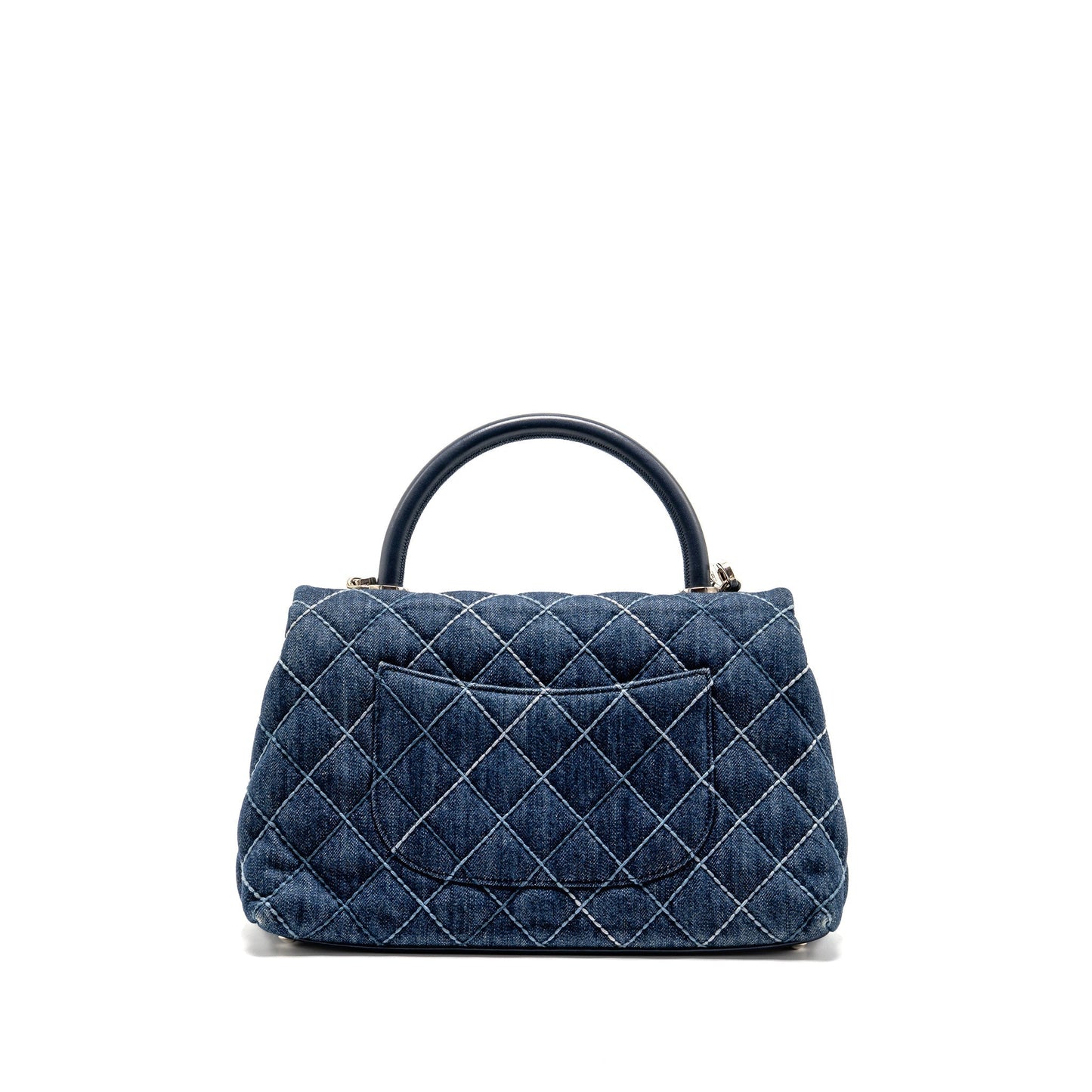 Chanel Coco Handle Denim SHW Blue Leather Handbag