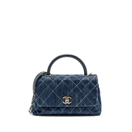 Chanel Coco Handle Denim SHW Blue Leather Handbag