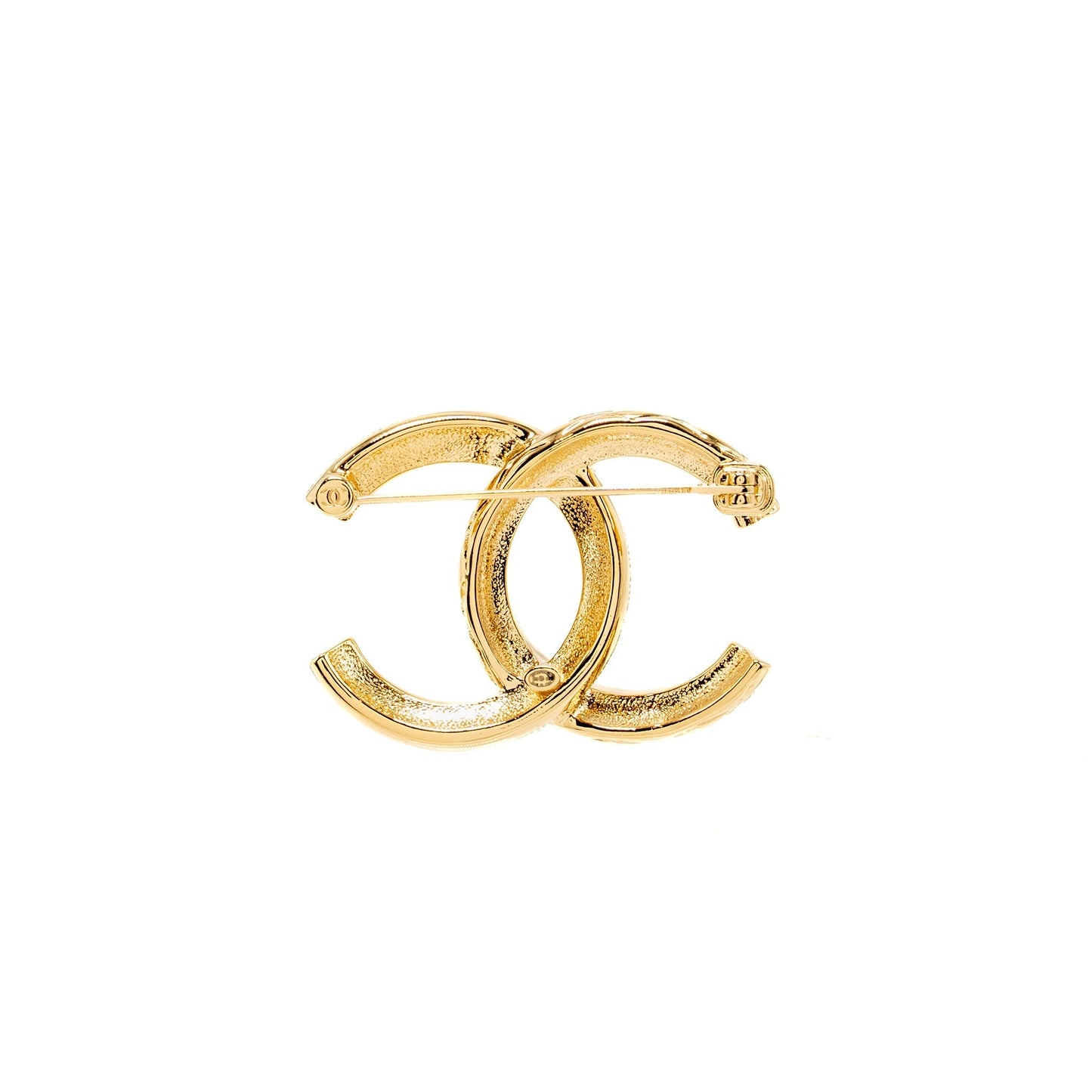 Chanel Crystal CC logo Brooch GHW Handbag