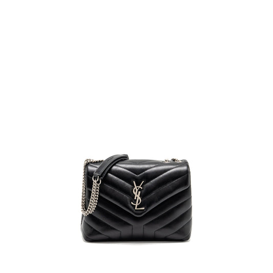 YSL Saint Laurent Loulou Purse Calfskin Travel Bag Black Small