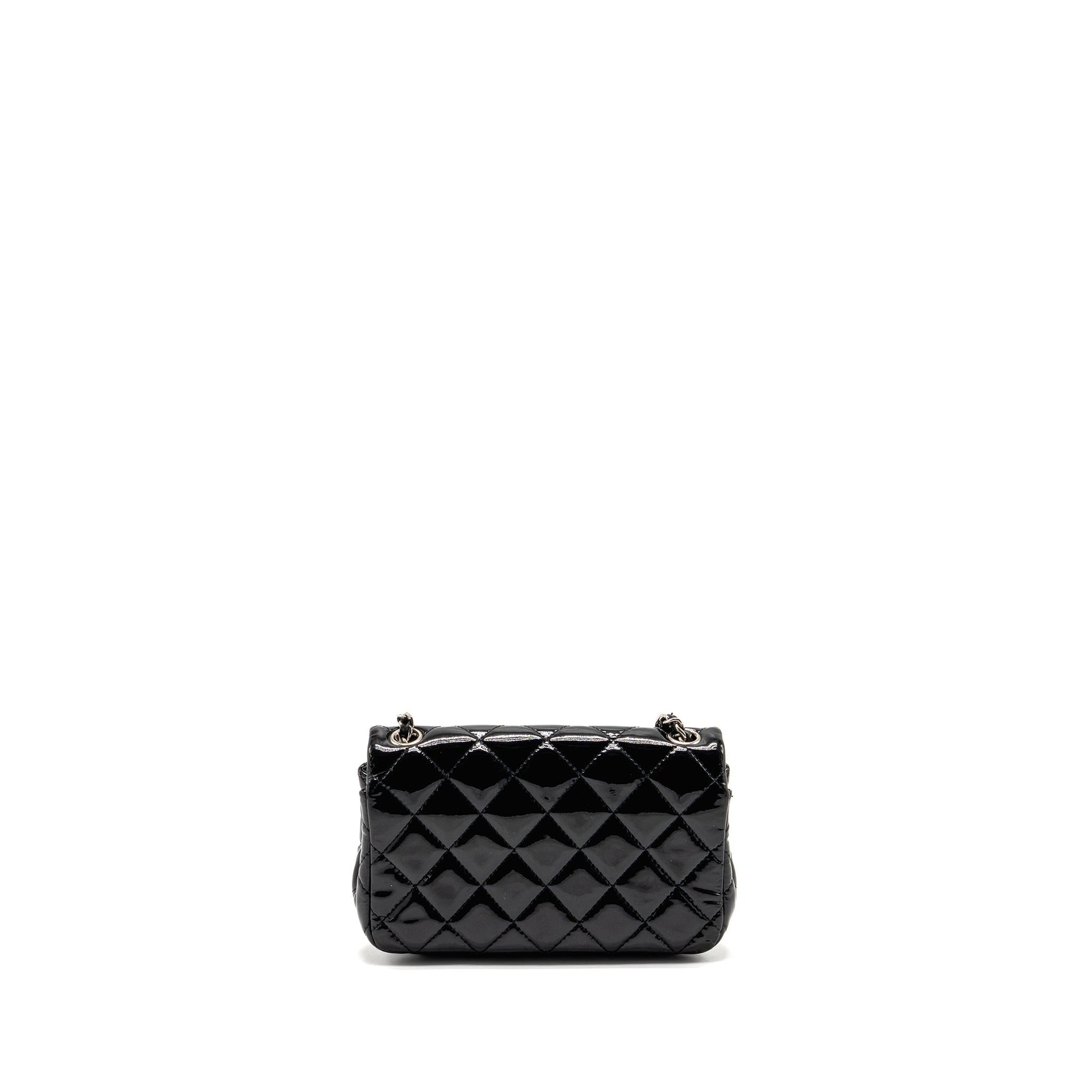 Chanel CC Flap Patent SHW Black Pink Shoulder Bag