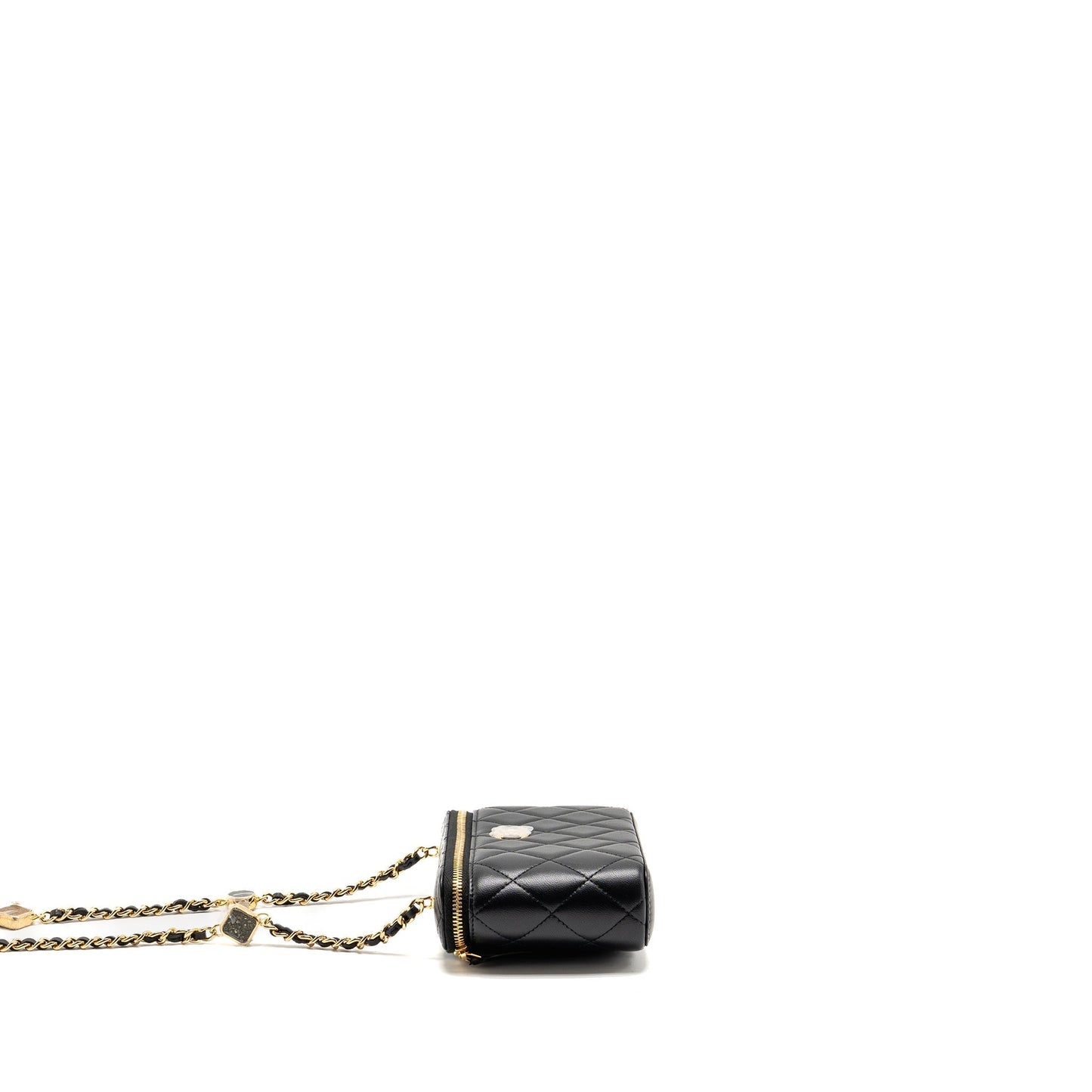 Chanel Vanity Detail Caviar GHW Microchip Black Small Clutch Bag