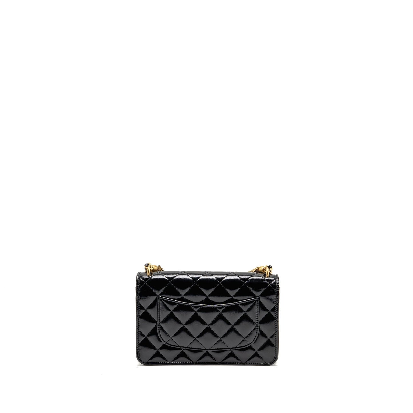 Chanel 24A Detailed on Shiny Calfskin GHW Black Wallet Case