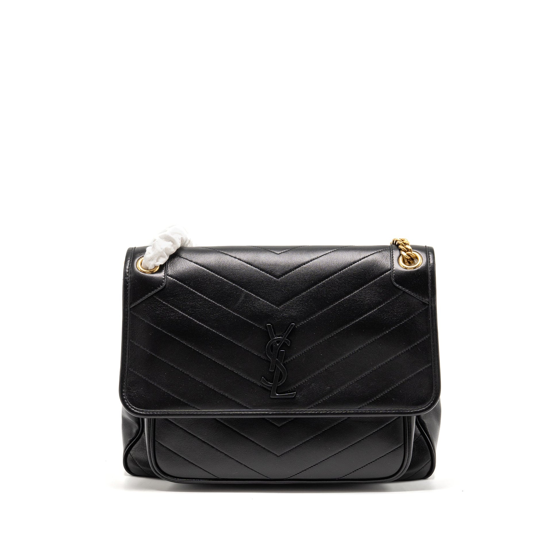 YSL Saint Laurent Saint Laurent Niki Purse Lambskin Travel Bag Black Large