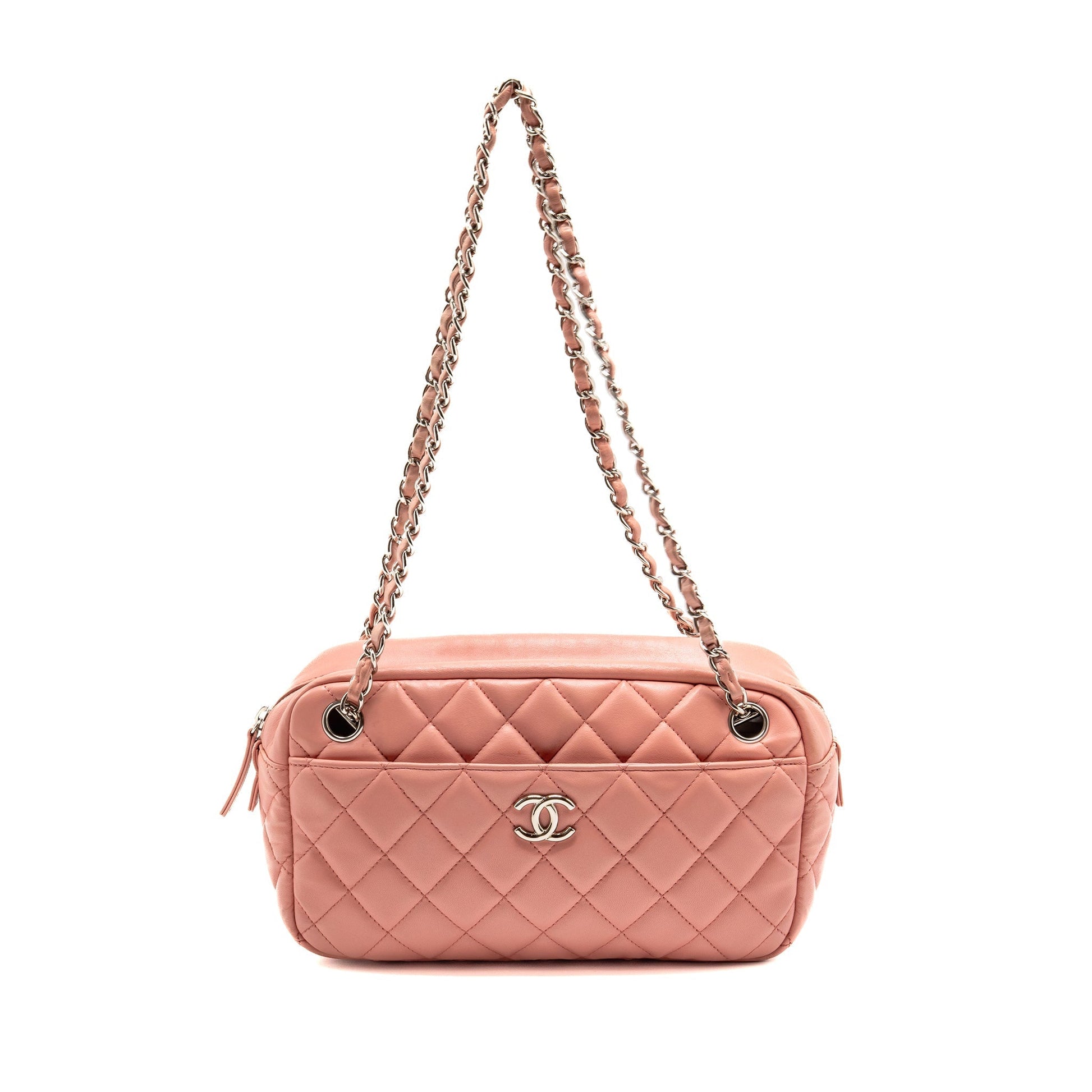 Chanel CC Camera Lambskin SHW Pink Handbag
