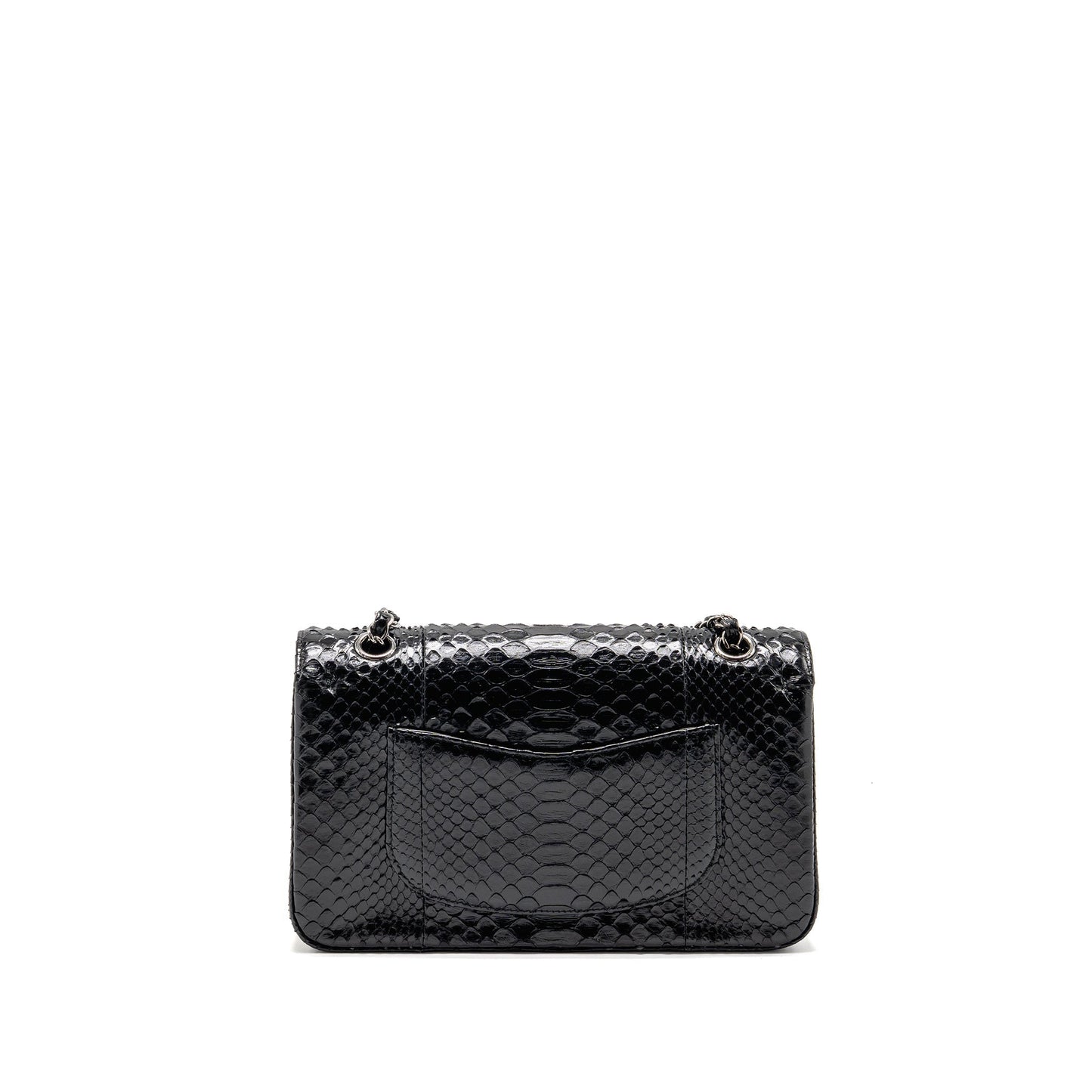 Chanel Classic Double Flap Python SHW Black Shoulder Bag