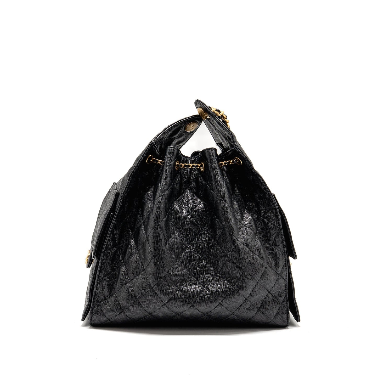 Chanel 25 caviar GHW microchip Black Handbag