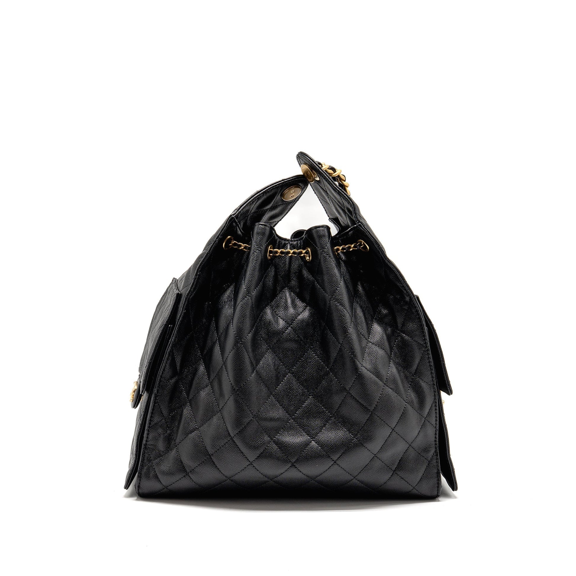 Chanel 25 caviar GHW microchip Black Handbag