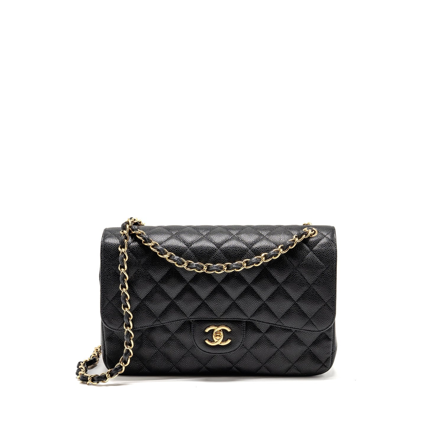 Chanel Jumbo Classic Double Flap Caviar GHW Black Shoulder Bag Ghw 13