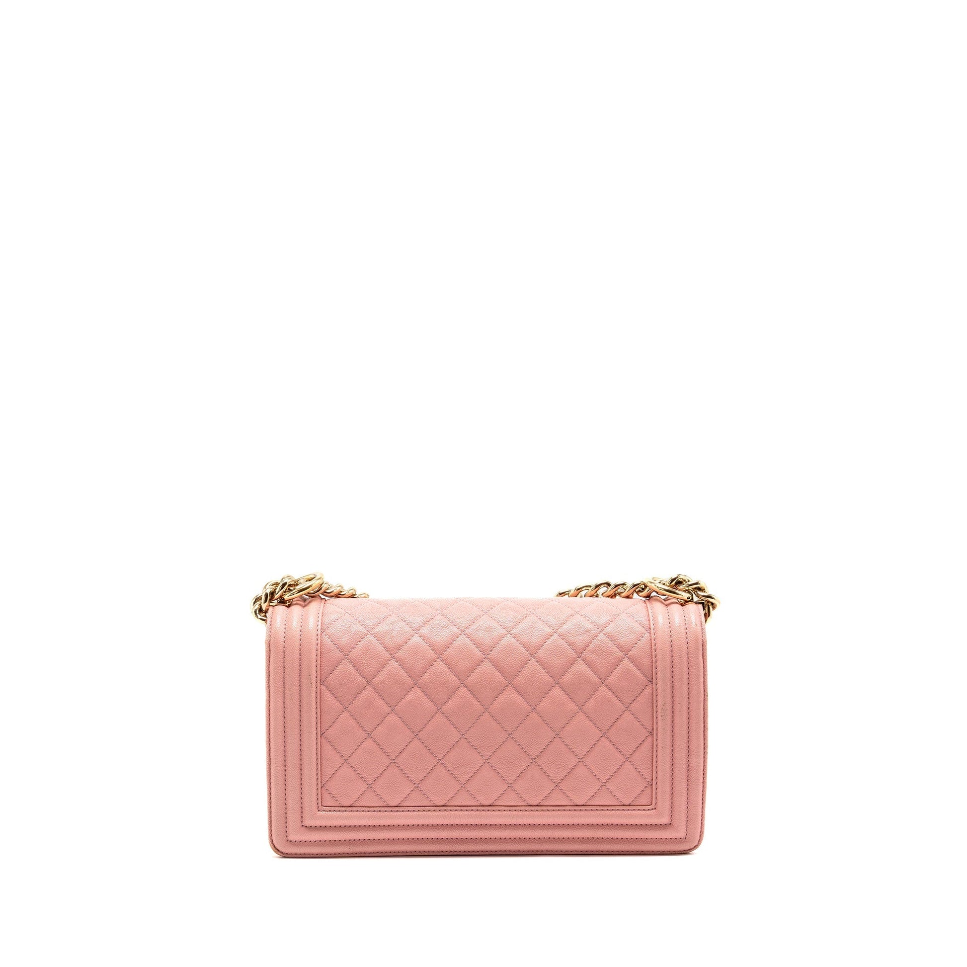 Chanel Boy Grained Calfskin LGHW Pink Handbag