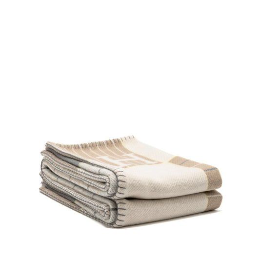 Hermes Avalon Cabriole Blanket Merino Wool Cashmere Gris Travel Bag