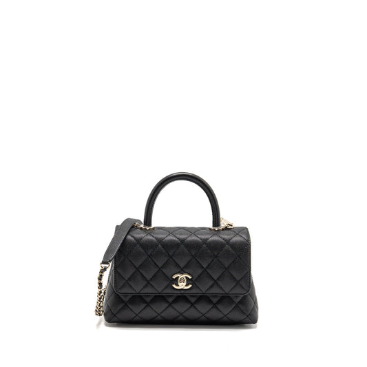 Chanel Coco Handle Caviar LGHW microchip Black Small Handbag Black Lghwmicrochip