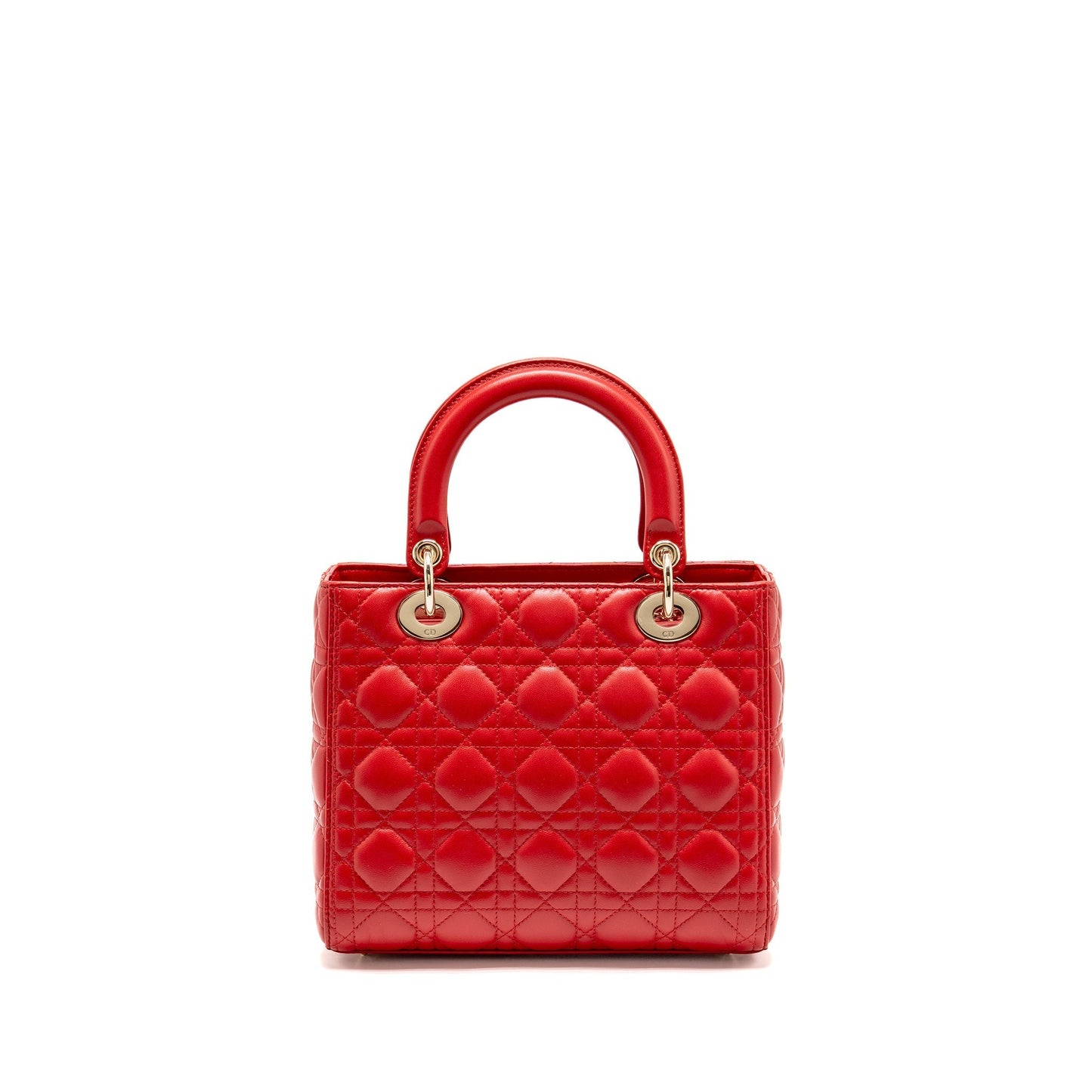 Dior Lady Lambskin Handbag Red Medium Travel Bag