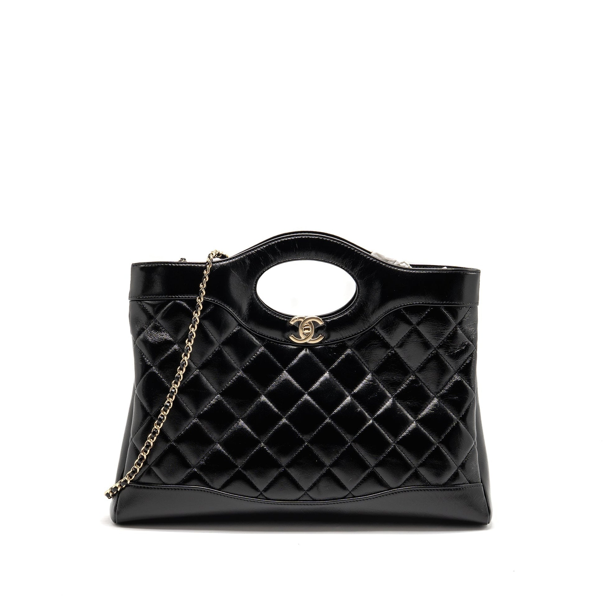 Chanel 31 shiny lambskin LGHW microchip Black Handbag
