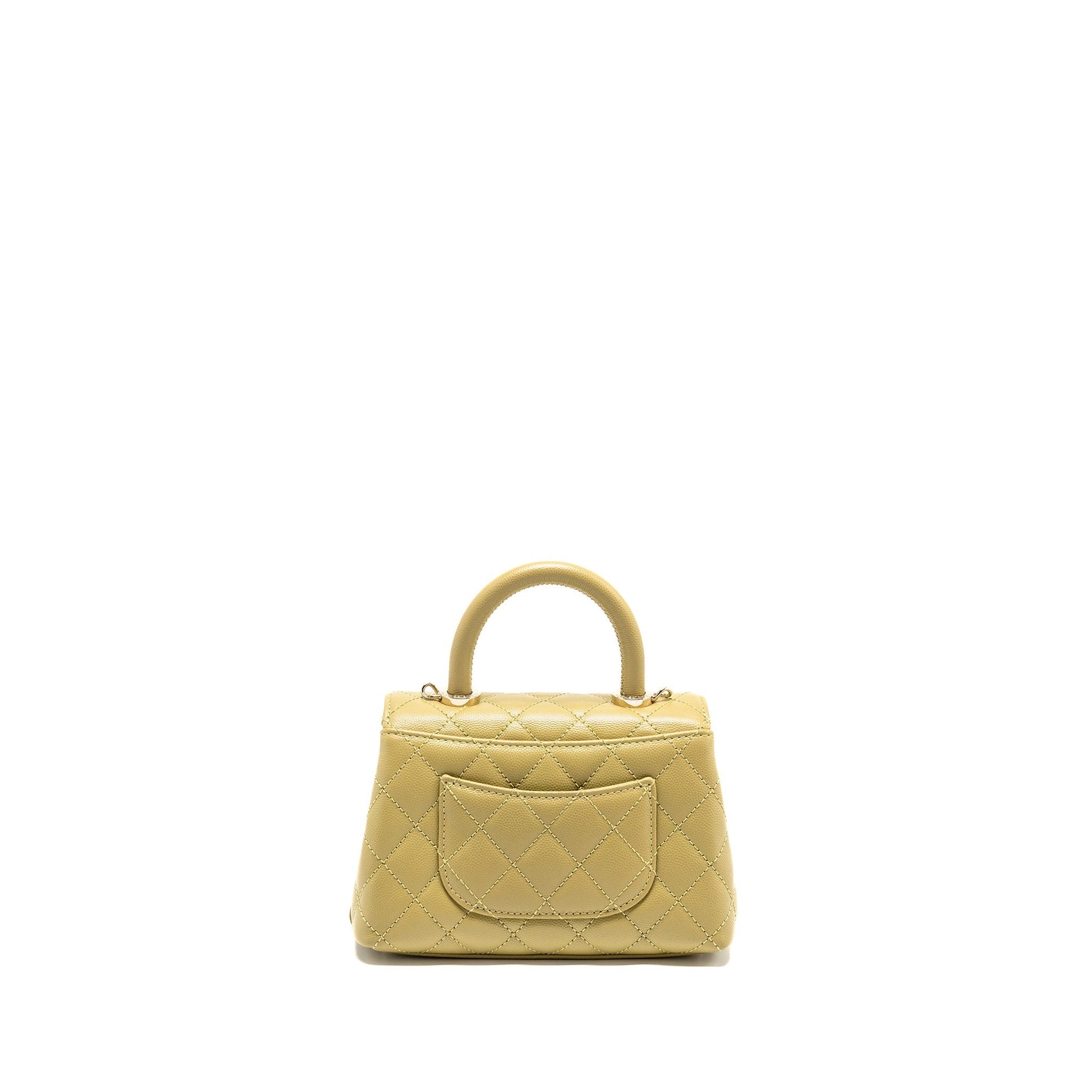 Chanel Coco Handle Caviar Light LGHW Microchip Green Mini Bag