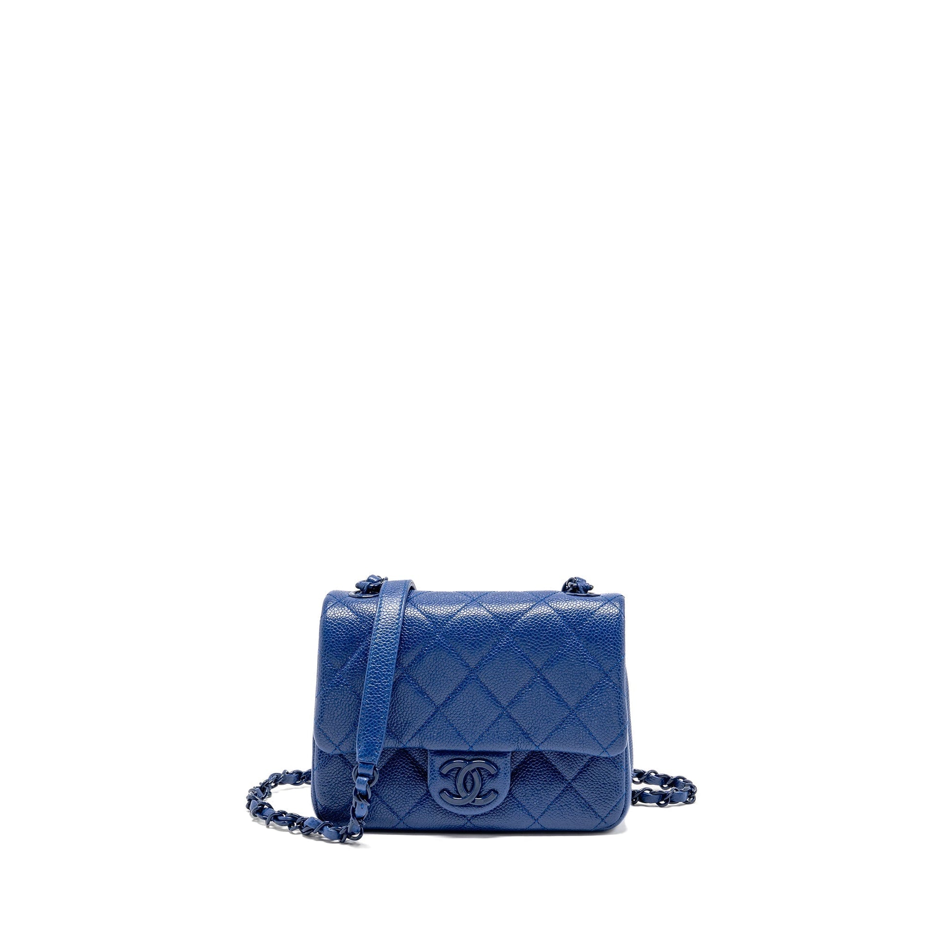 Chanel Incognito Square Flap Caviar hardware Blue Pink Small Shoulder Bag
