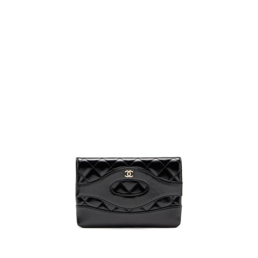 Chanel 24s 31 shiny Lambskin LGHW Microchip Black Clutch Bag 3