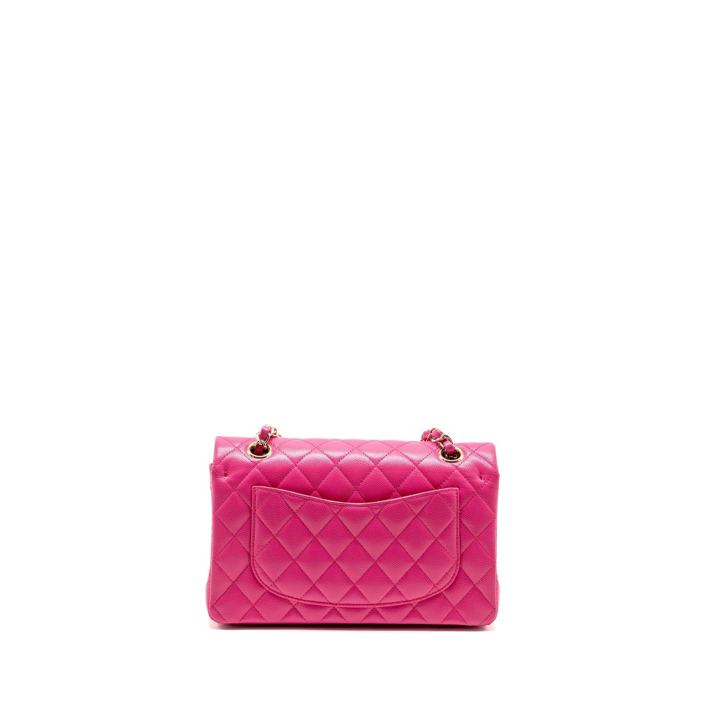 Chanel Classic Double Flap Caviar LGHW Microchip Pink Small Shoulder Bag