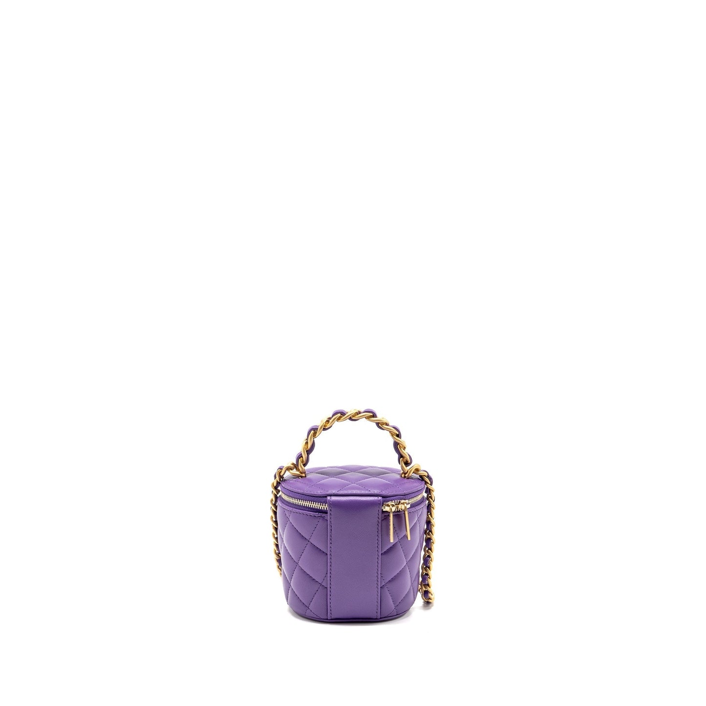 Chanel 22A Vanity Lambskin Purple GHW Microchip Handbag