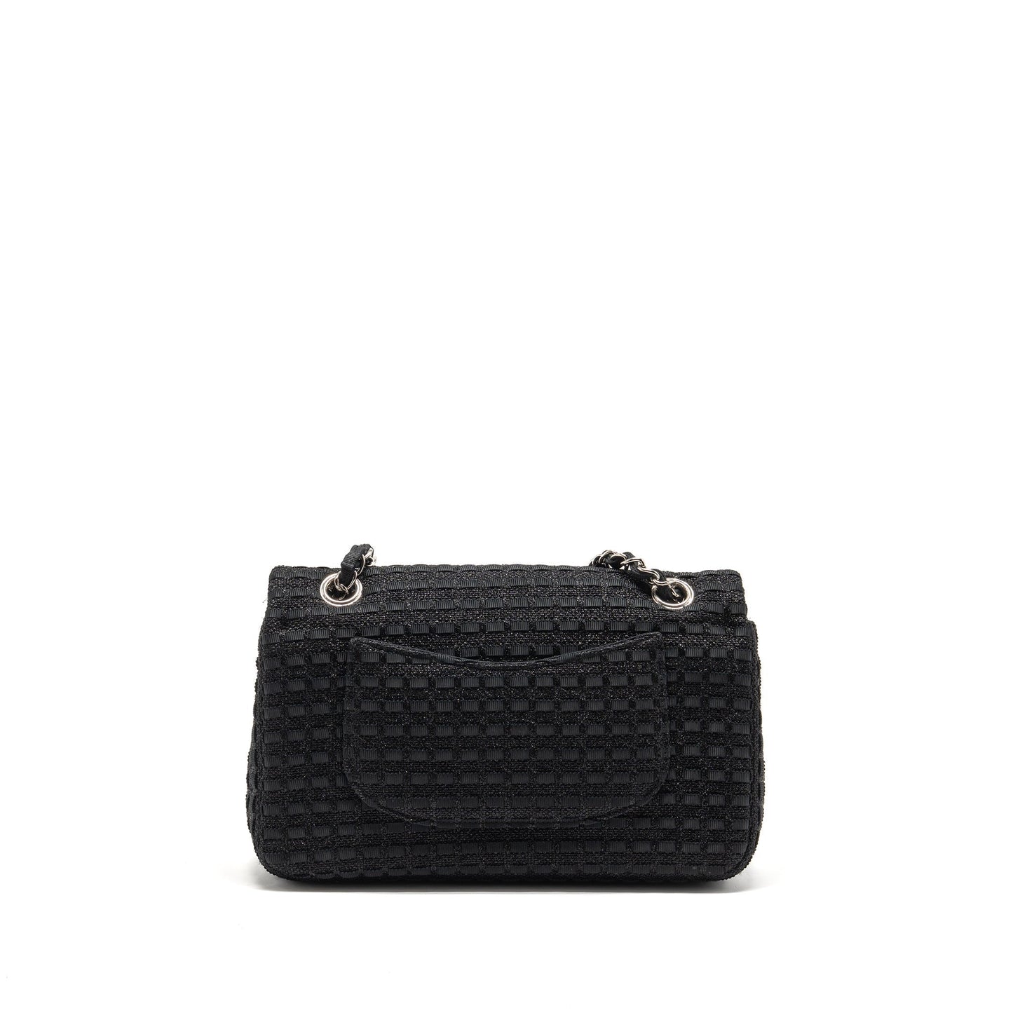 Chanel Classic double flap tweed SHW Black Shoulder Bag