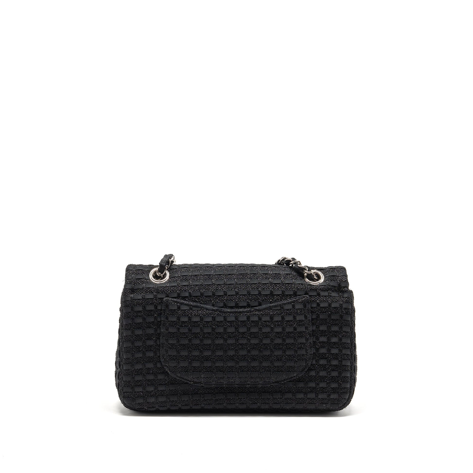 Chanel Classic double flap tweed SHW Black Shoulder Bag