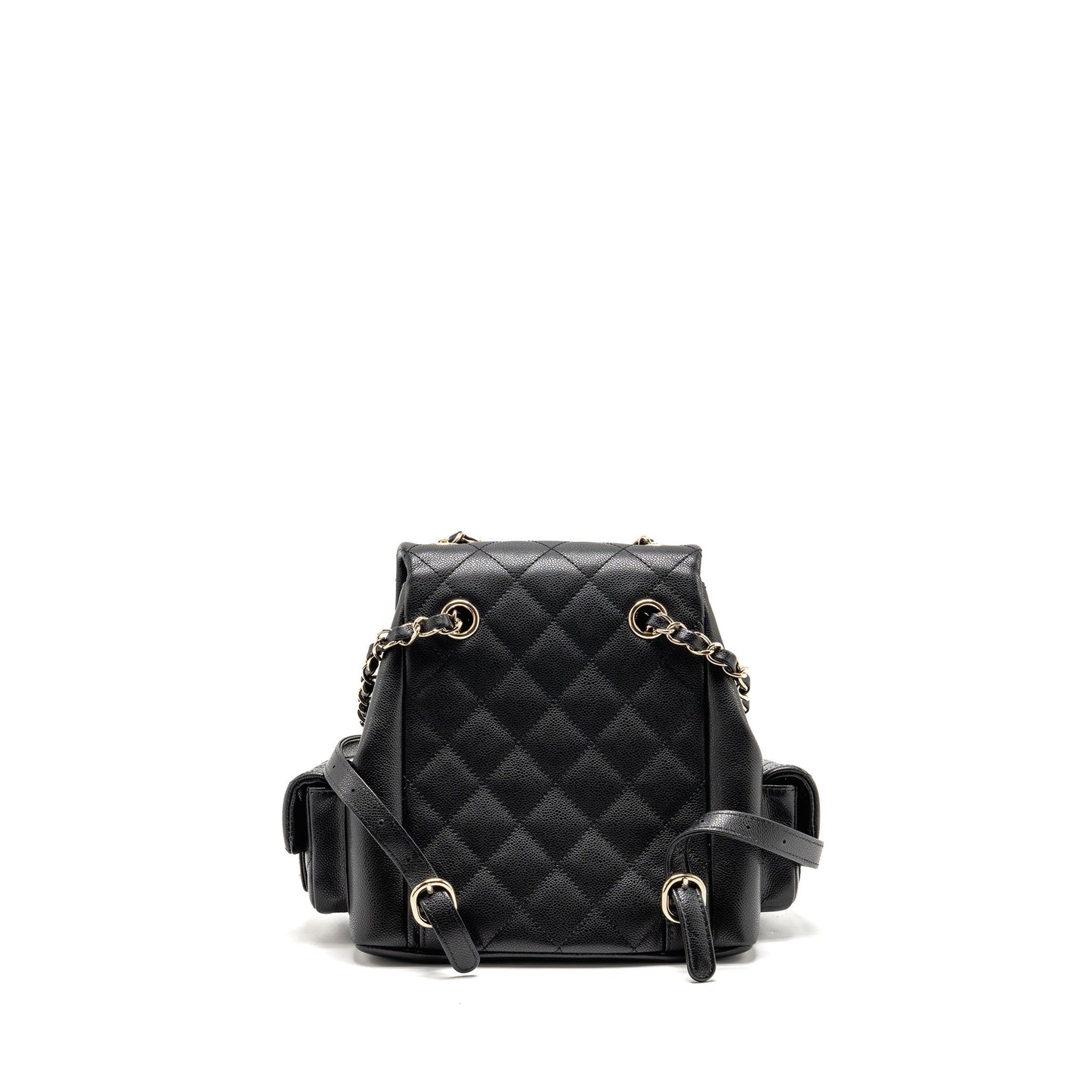 Chanel Triple Pocket Backpack Caviar LGHW Microchip Black