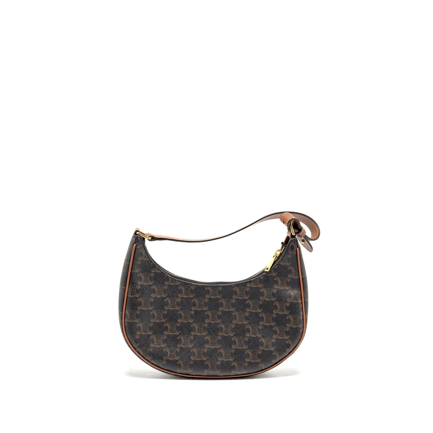 Celine Ava Purse Triomphe Calfskin Handbag Canvas Tan Travel Bag